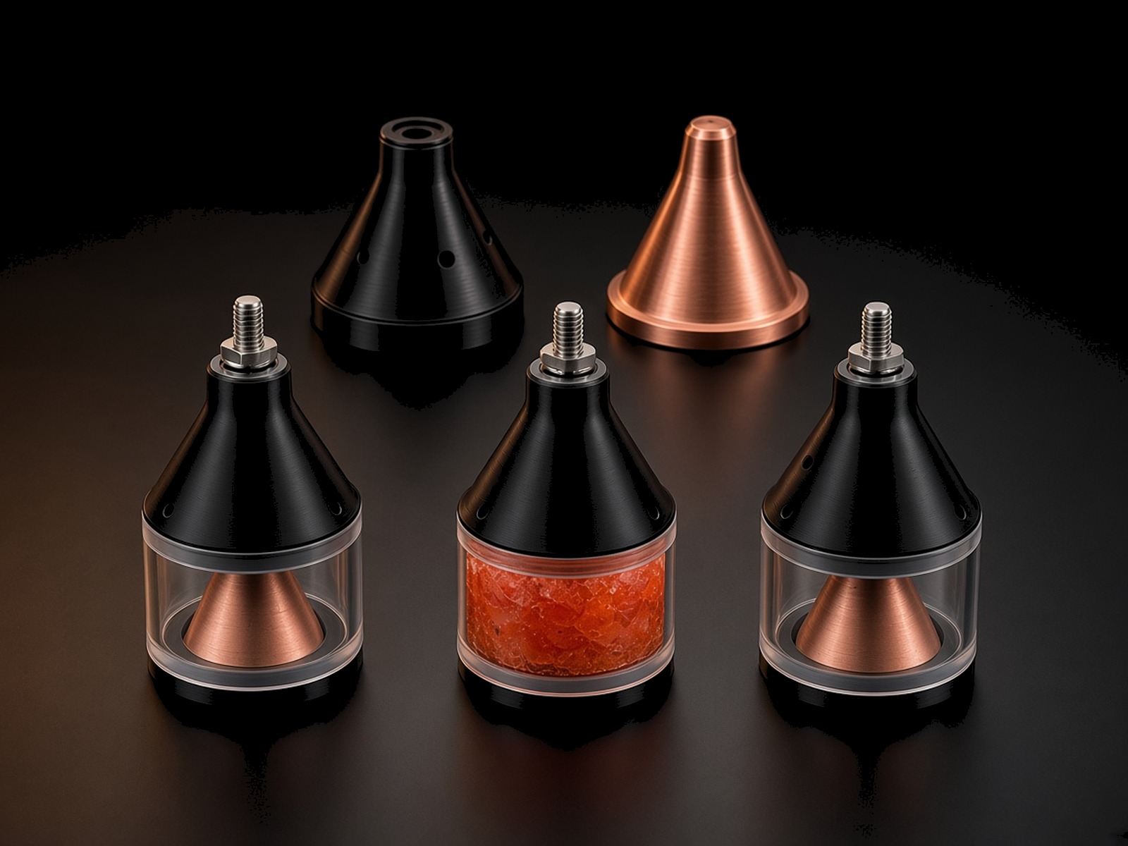Two-part binary components — illustrative studio render